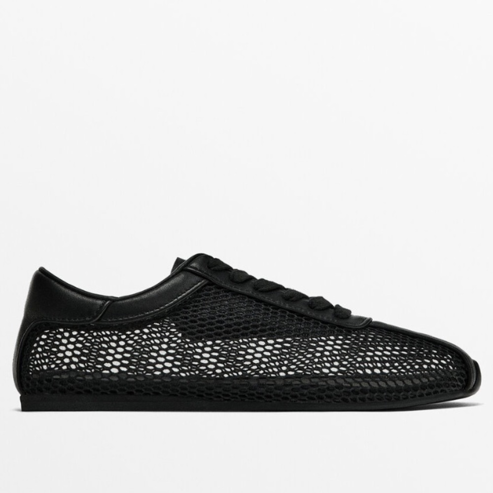 Massimo Dutti Black Mesh Sneakers